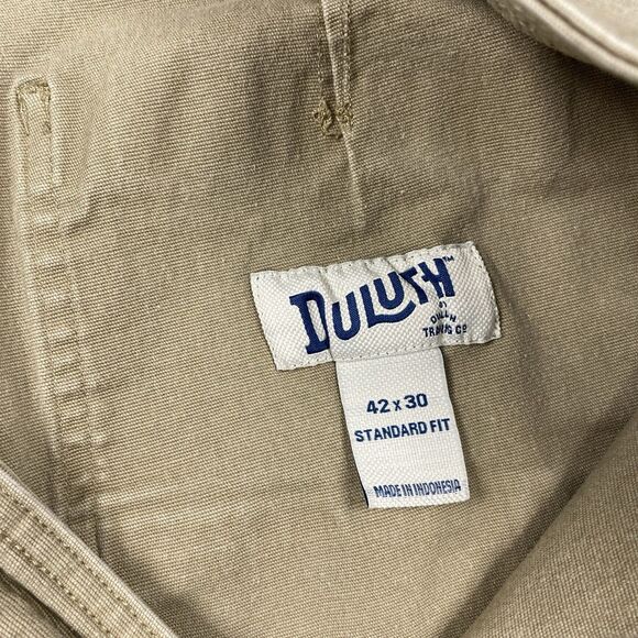 Duluth Trading Co Pants Mens Beige Work Flex Fire Hose Durable Rugged Size 42x30 - Picture 6 of 7